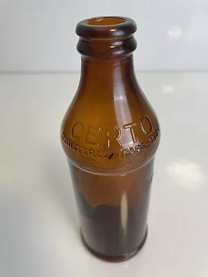 Amber Certo Embossed Glass Measuring Bottle Vintage  • $7.27