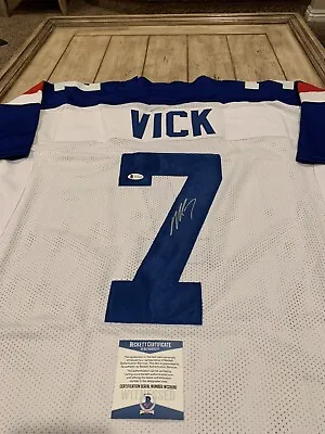 Michael Vick Autographed/Signed Jersey Atlanta Falcons Eagles Virginia Tech Mike • $95