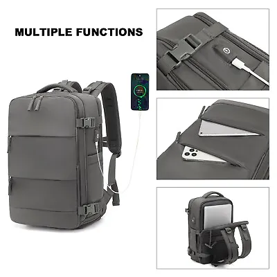 Travel Backpack Carry-on Cabin Bag 15.6 Inch Laptop USB Charging Port 25L  • £19.99