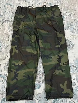 U.S. Military Woodland Camouflage Wet Weather Rain Pants Cover • $35