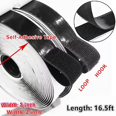 16.5ft 2in/4in Hook & Loop Self Adhesive Fastener Tape Heavy Duty Sticky Tape • $13.99