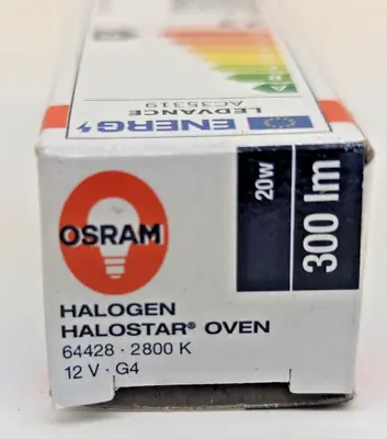 Osram Halostar Oven 64428 20w 12v G4 2-Pin  Bulb GERMANY • $9.49