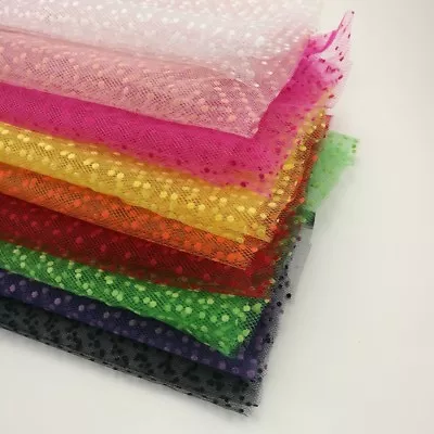 £1.80 • Buy  Tulle 100% Nylon Tutu Spotty Flocked Dots Netting Fabric 54  Wide UK Seller