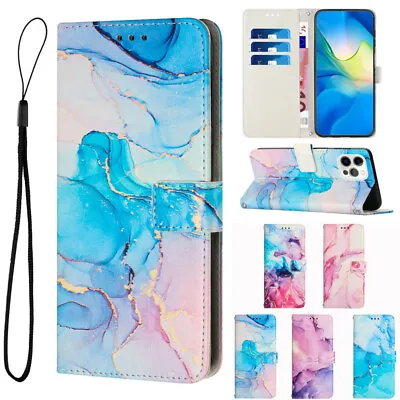 $13.49 • Buy For IPhone 14 13 12 11 Pro Max Mini SE/8/7 Case Marble Leather Wallet Flip Cover