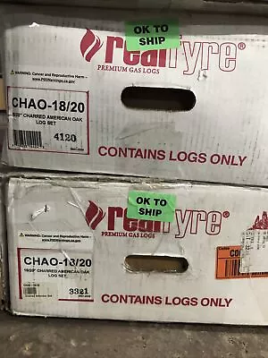 Real Fyre Vented 18/20 Charred American Oak Logs - CHAO-18/20 | Open Box • $275