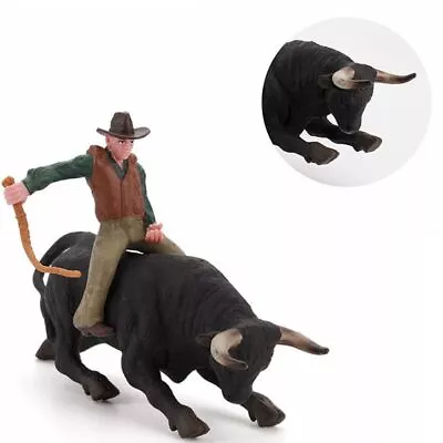 Model Plastic Toy Children Gifts Rodeo Bull Bull Rider PVC Model Animal Toys • $18.60