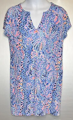 Lilly Pulitzer Tic Tac Tile Dress~Duval Dress EUC ~t Shirt Style~XXS~Linen~CUTE! • $49.99
