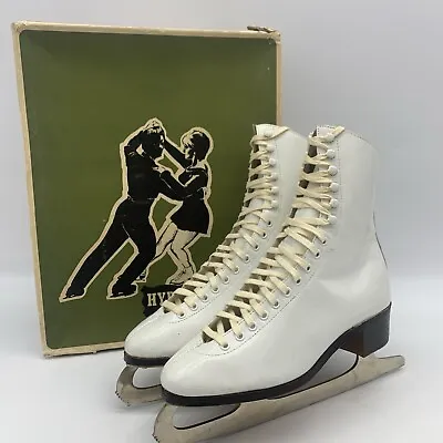 Hyde Figure Skates Womens 6 White Leather Crusader Blade Made In England VTG • $39.95