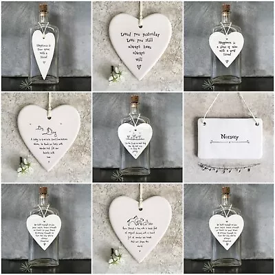 Friend Family Gift. East Of India. Ceramic Hearts And Hanging Home Decoration • £5.95