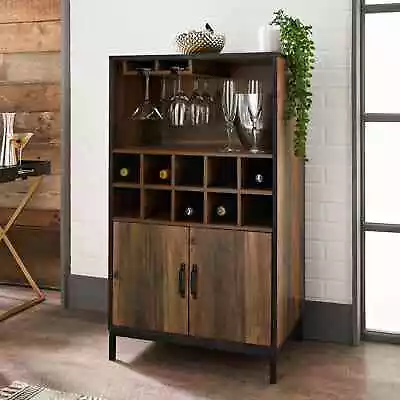 New Eye-Catching Rustic Oak Finish Tromso Drinks Cabinet Assembly Required N-21 • £204.99