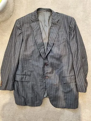 Mens Ermenegildo Charcoal Striped Suit Size 60R • £69