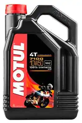 Motul 104098 7100 10W50 4 Stroke Motorcycle Engine Oil 100% Synthetic 4L  • $59.99