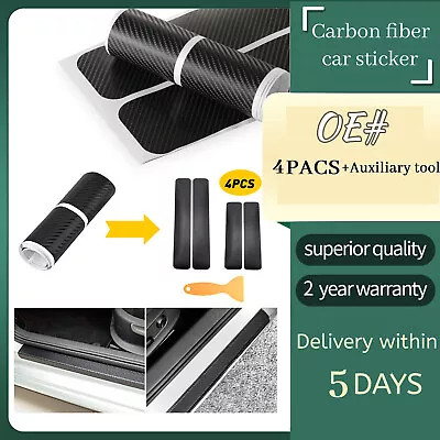 4Pcs Carbon Fiber 5D Sticker Universal Car Door Sill Protector Door Step Plate • $20.23