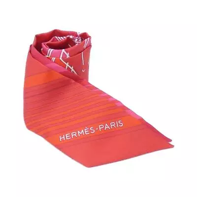 $168.88 • Buy Authentic HERMES EX LIBRIS Twilly 063791S Scarf  #260-004-453-4462