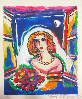 Zamy Steynovitz Bride With Flowers Hand Signed Limited Serigraph On Paper • $39.99