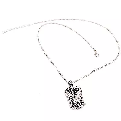 Men American Eagle W. US Flag Pendant Necklace Punk Rock Biker Jewelry Chain 24  • £8.12