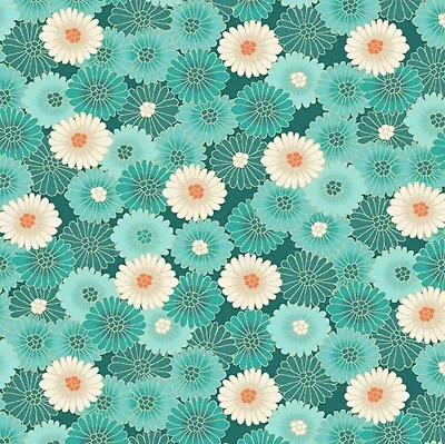 Makower - Hikari - Chrysanthemum 2521/T - Fabric Fat Quarter • £3.85