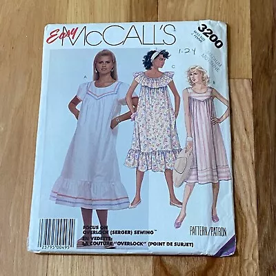 Vintage 1980s McCalls 3200 Sewing Pattern Misses Maxi Dress Size 14 16 UNCUT • $10