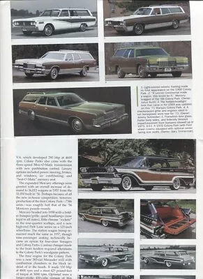 1957 1958 1959 1960 1961 -1991 MERCURY COLONY PARK STATION WAGON 12 Pg ARTICLE • $6