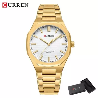 CURREN Mens Sport Watch Luxury Steel Wristwatch Business Quartz Watches Gifts UK • £25.18