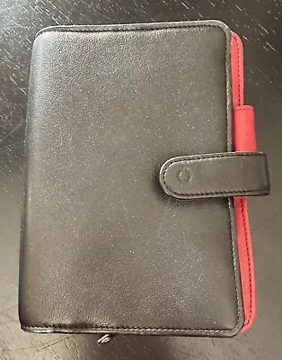 Franklin Covey | Full Grain Black/Red Nappa Leather | Wallet/Planner • $39.99