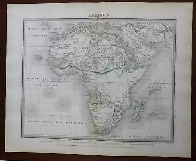 Africa Continent Guinea Congo Egypt Nubia C.1850 Tardieu Fine Large Engraved Map • $78.40