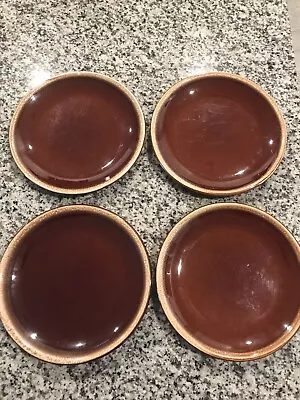 Set Of 4 Vintage McCoy Brown Drip Glaze Dinner 10  Plates USA • $75