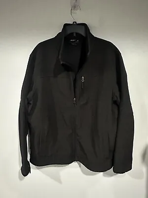 Jacket Men Xl Black Snozu Performance Fleece Lined Ski Full Zip Soft Shell • $14.99