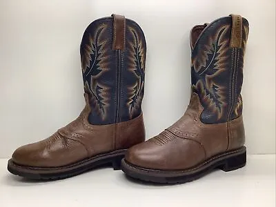 Men Justin Work Brown Boots Size 7.5 D • $39.99