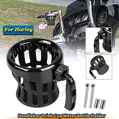 Motorcycle Handlebar Cup Holder Drink W/ Mesh Basket Mount For Harley Road Glide • $18.98