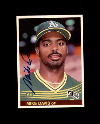 Mike Davis Signed 1984 Donruss Oakland Athletics Autograph • $10