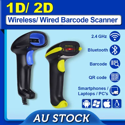 Wireless Bluetooth Wired USB 2.4G Barcode 1D 2D QR Code Scanner For Windows PC • $39.90