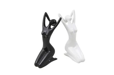 £13.99 • Buy Pair Black White Nude Couple Figure Ornament Sculpture Home Decor 2 X Decoration