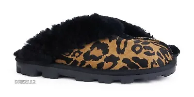 UGG Coquette Panther Print Butterscotch Fur Slippers Womens Size 7 *NIB* • $94.95