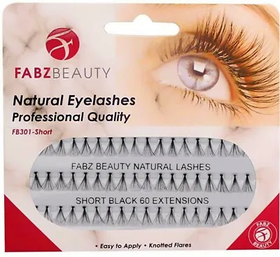 60 Stand Individual Flare Cluster Eyelashes Knotted False Lash Natural Looking • £1.95