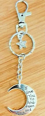   Love You To The Moon And Back  Diamante Star Key-ring. • £3.99
