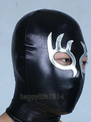 Zentai Costume Wrestling Tights/Pants Metallic Black&silver Mask/Hood G017 • $14.99