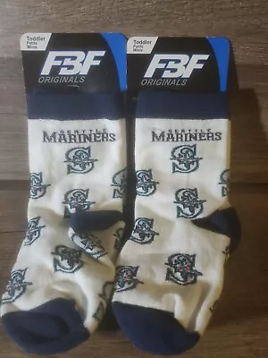 2 PAIR MLB Seattle Mariners Baseball Socks Size Toddler 3-8 NEW  • $14.05