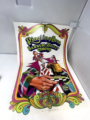 $14.99 • Buy Vintage Ringling Bros Barnum Bailey Circus 1972 Poster Clown  17 X 24.5 