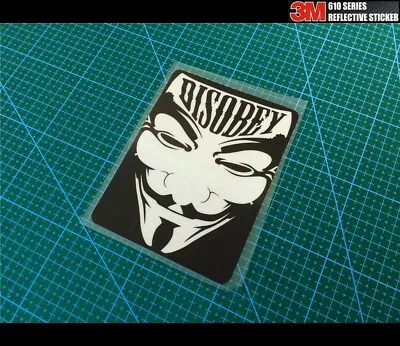 V For Vendetta DISOBEY Anonymous Guy Hacker Car Decal Reflective Sticker #07 • $6.42