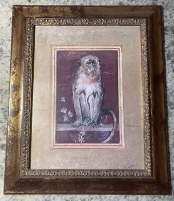 Barrett Orchid Interlude Macaque Monkey Art Framed 16 X 20 • $50