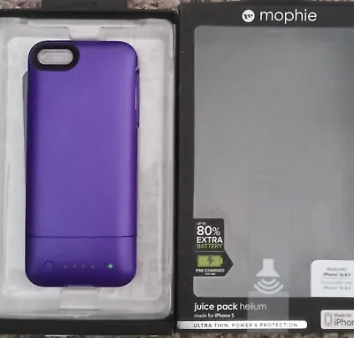 Mophie Juice Pack Helium Case And Rechargeable Battery For IPhone 5 & 5S Purple • $13.88