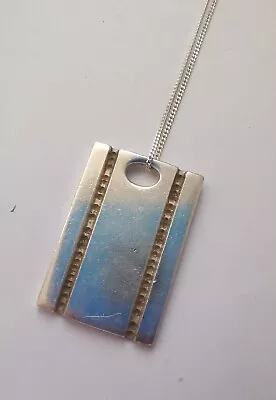 Sterling Silver Tag Style Pendant Necklace . R5H • $4.98
