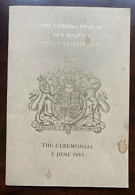 Antique Royal Ceremonial Coronation Queen Elizabeth II Westminster Abbey 1953 • £22