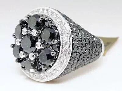 Wedding 4.00Ct Round Onyx White Moissanite Men's Pinky Ring 925 Sterling Silver • $88.87