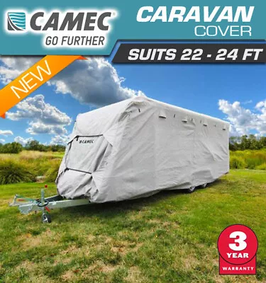 Camec Heavy Duty 22-24ft Caravan Campervan Cover UV Waterproof  6.6 - 7.3mm • $369.99