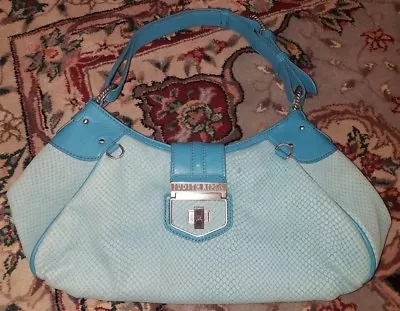 Judith Ripka Teal Snakeskin Embossed Leather Hobo Shoulder Bag • $49.99