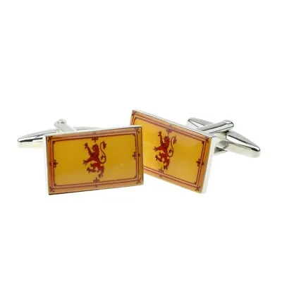 Rampant Lion Saltire Scotland CUFFLINKS Mens Ladies Birthday Present Gift Box • £15.35