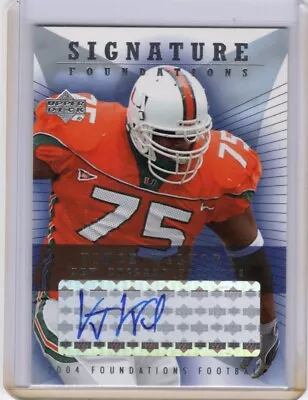 2004 Upper Deck Vince Wilfork Signature Foundations Auto • $33.99