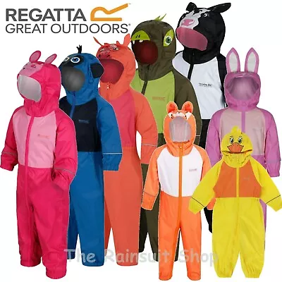 £18.99 • Buy Regatta Puddle Fully Waterproof All In One Charco Rain Suit Kids Childs -rkw148